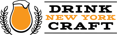 Horizontal Drink NY Craft logo with tulip glass icon on left and the company name stacked on the right.